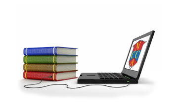 Laptop and Books